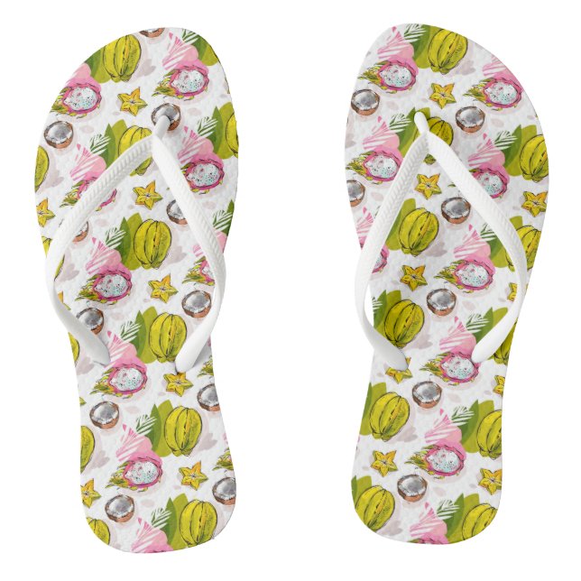 Tongs Motif de fruits texturés à main libre (Semelle)