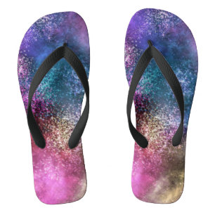 Tongs Motif de galaxie coloré
