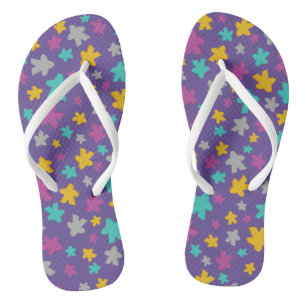 Tongs Motif de jeu de carte de membre violet