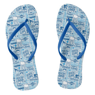 Tongs Motif de la clinique dentaire bleue