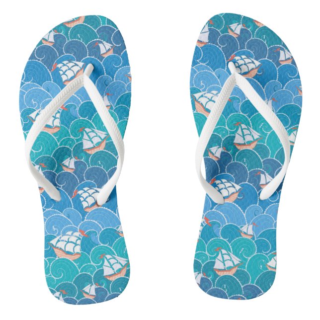 Tongs Motif de la mer des Rochers (Semelle)