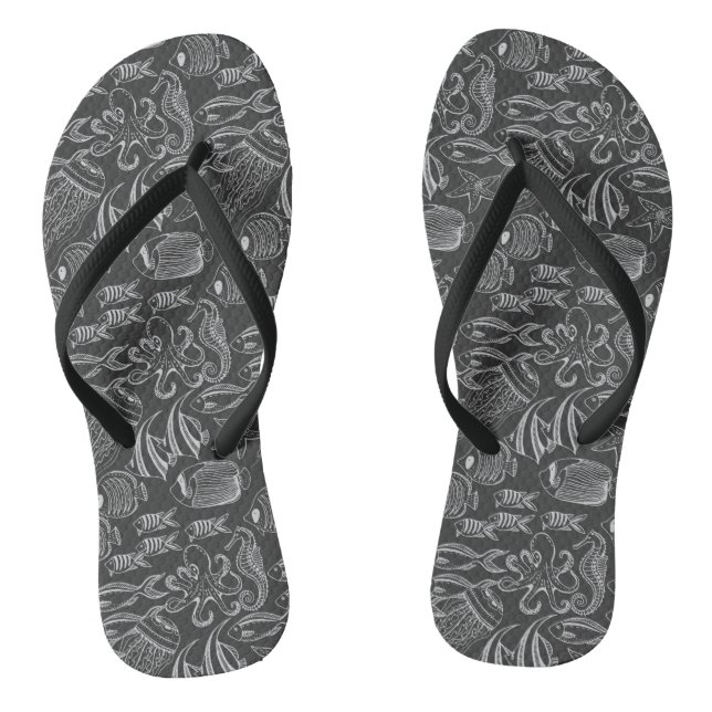 Tongs Motif de la mer Noire (Semelle)