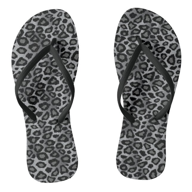 Tongs Motif de la peau de léopard gris Imprimer (Semelle)