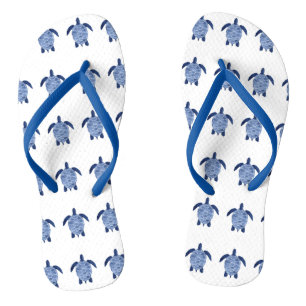 Tongs Motif de la tortue de mer à indigo