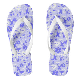 Tongs Motif de l'élément pharmacie bleu blanc