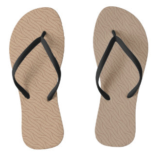 Tongs Motif de ligne Brown Wavy Mousse en mosaïque beige