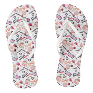 Tongs Motif de maquillage aquarelle