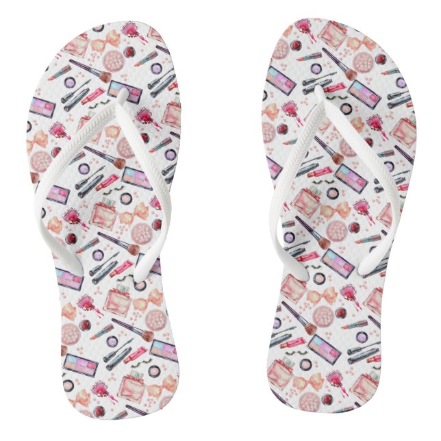 Tongs Motif de maquillage aquarelle (Semelle)
