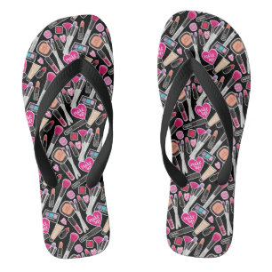 Tongs Motif de maquillage néon