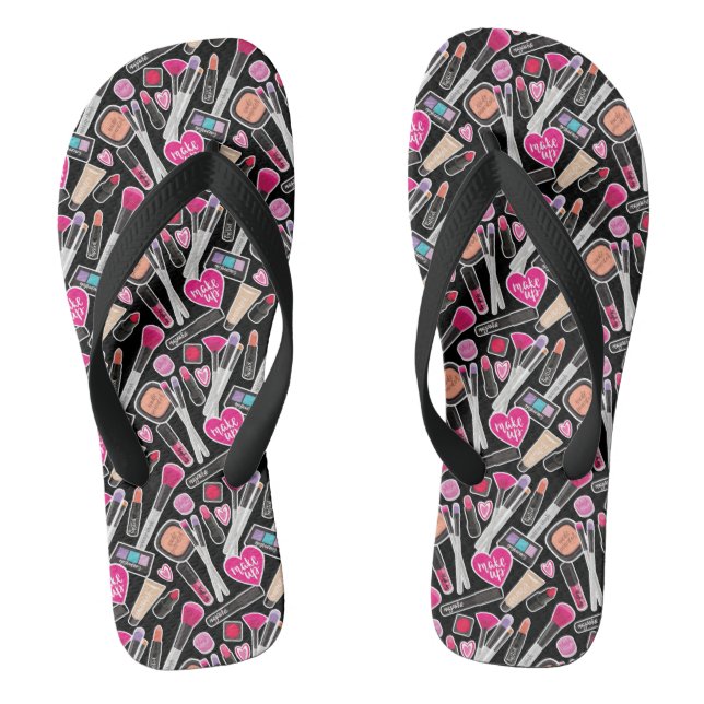Tongs Motif de maquillage néon (Semelle)