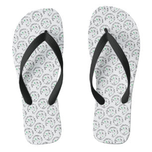 Tongs Motif de monogramme Golfeur nom personnalisé