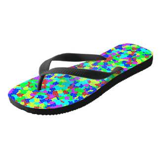 Tongs Motif de mosaïque arc-en-ciel chic et élégant