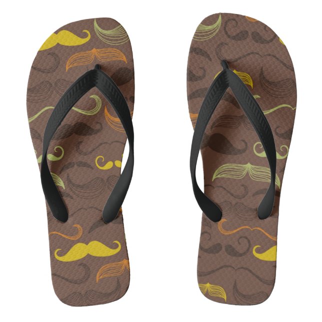 Tongs Motif de moustache, rétro style 5 (Semelle)