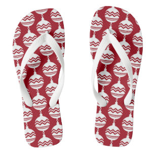 Tongs Motif de Noël Rouge