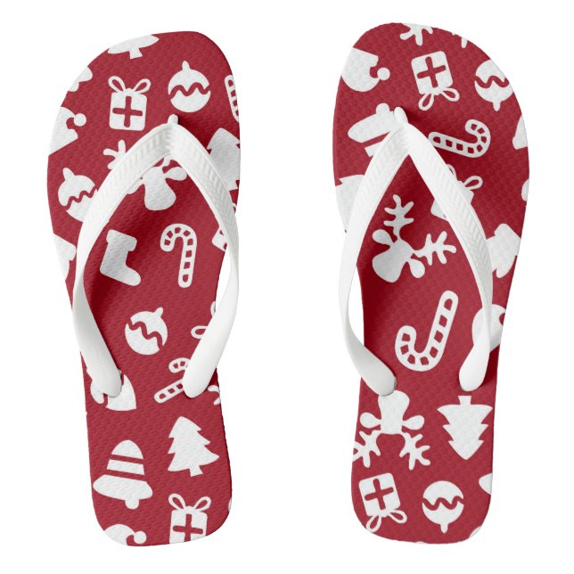 Tongs Motif de Noël Rouge (Semelle)