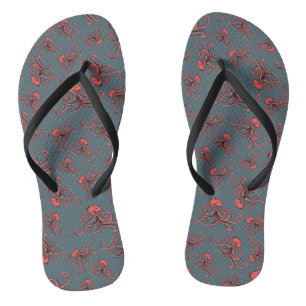 Tongs Motif de pieuvre sournois