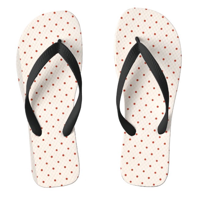 Tongs Motif de points de Noël blanc et rouge (Semelle)