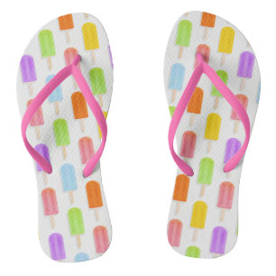 Tongs Motif de Popsicles arc-en-ciel d'été