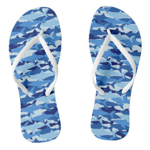 Tongs Motif de requin bleu