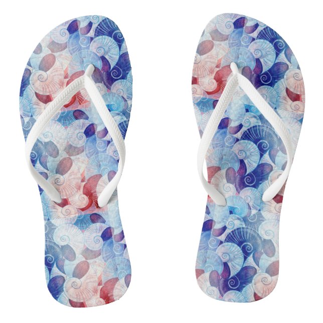 Tongs Motif de scène de coquillages (Semelle)
