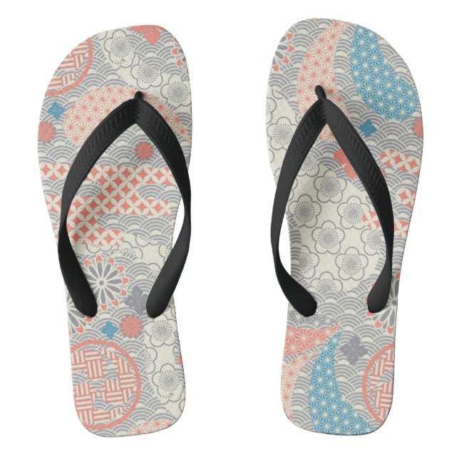 Tongs Motif de style japonais. Illustration (Semelle)