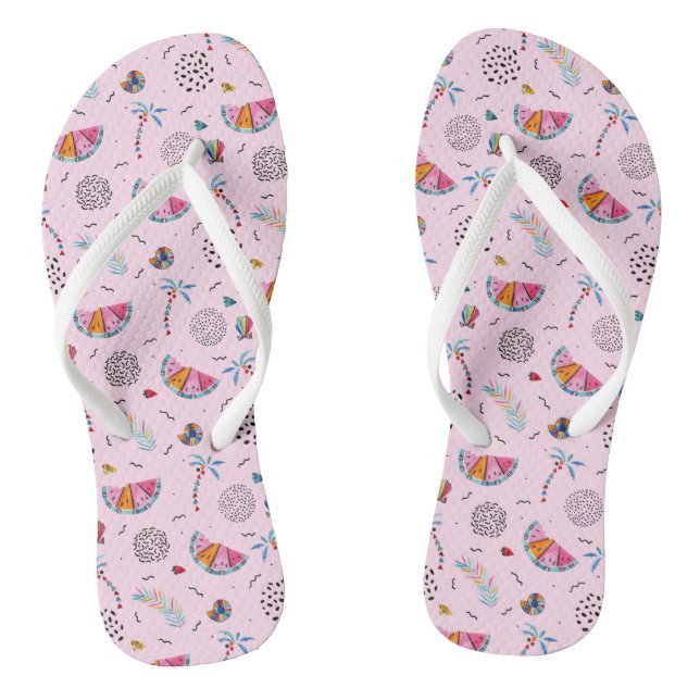 Tongs Motif de style Pink Memphis (Semelle)