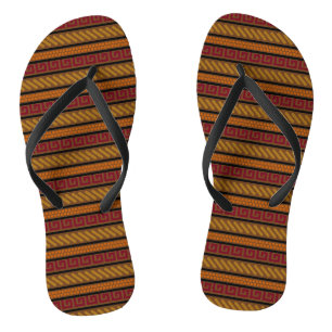 Tongs Motif de tons de terre chauds
