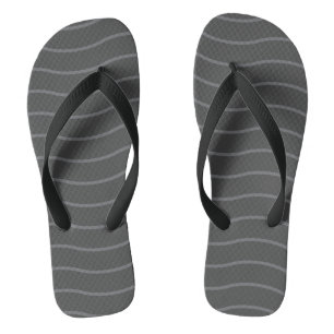 Tongs Motif de vague gris foncé et gris clair
