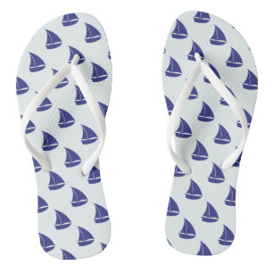 Tongs Motif de voilier de bleu royal