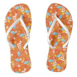 Tongs Motif de voilier tropical