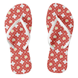 Tongs Motif d'edelweiss de la Suisse