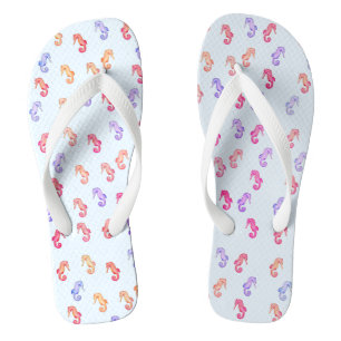 Tongs Motif des hippocampes colorés
