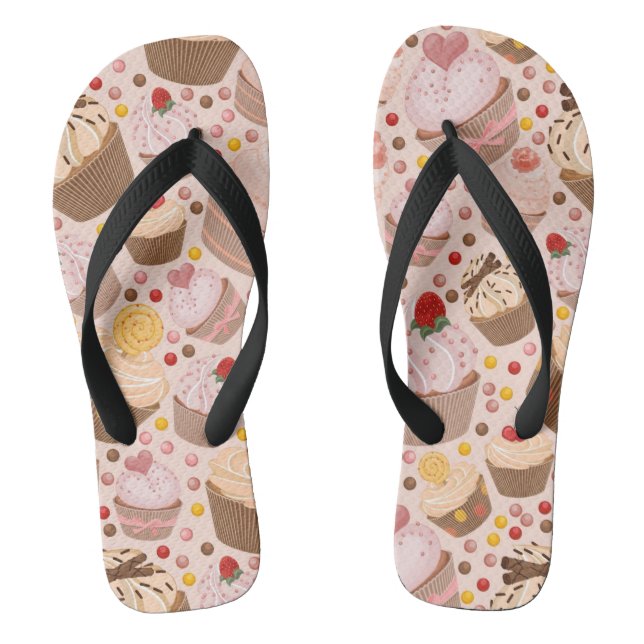 Tongs Motif des petits gâteaux de célébration (Semelle)