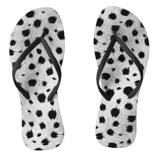Tongs Motif des points Dalmatiens noirs et blancs