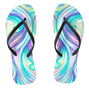 Tongs Motif des torrents et des torrents bleus