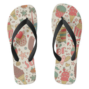 Tongs Motif D'Été Avec Glace
