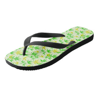 Tongs Motif d'été feuille bambou