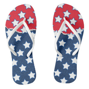 Tongs Motif du drapeau américain Red White & Blue Stars