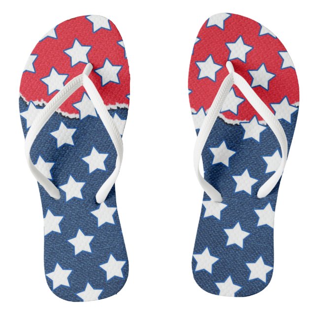 Tongs Motif du drapeau américain Red White & Blue Stars (Semelle)