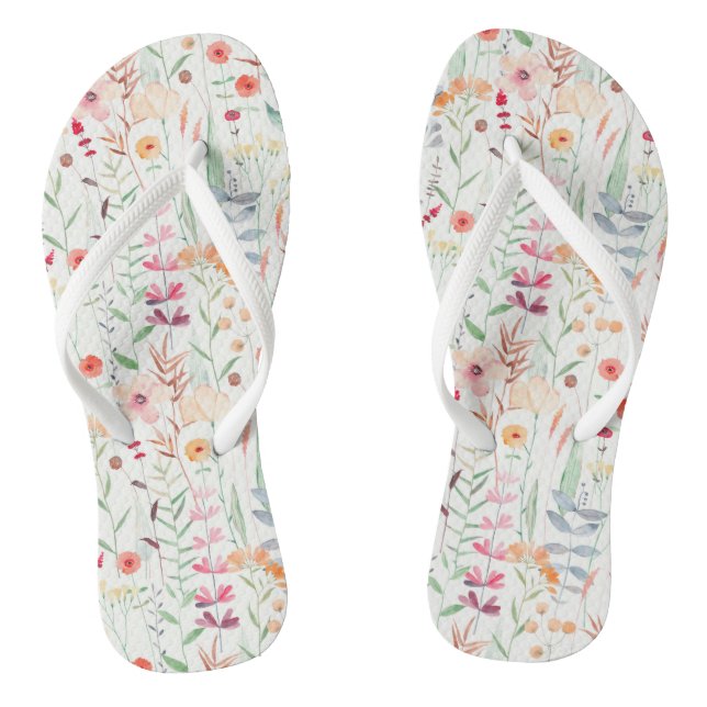 Tongs Motif du jardin de fleurs Pastel (Semelle)
