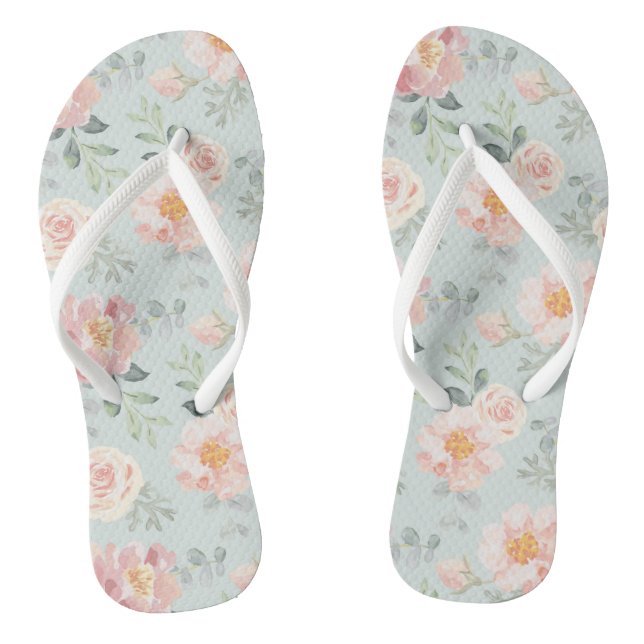 Tongs Motif du jardin rose Rose Rose Pastel (Semelle)