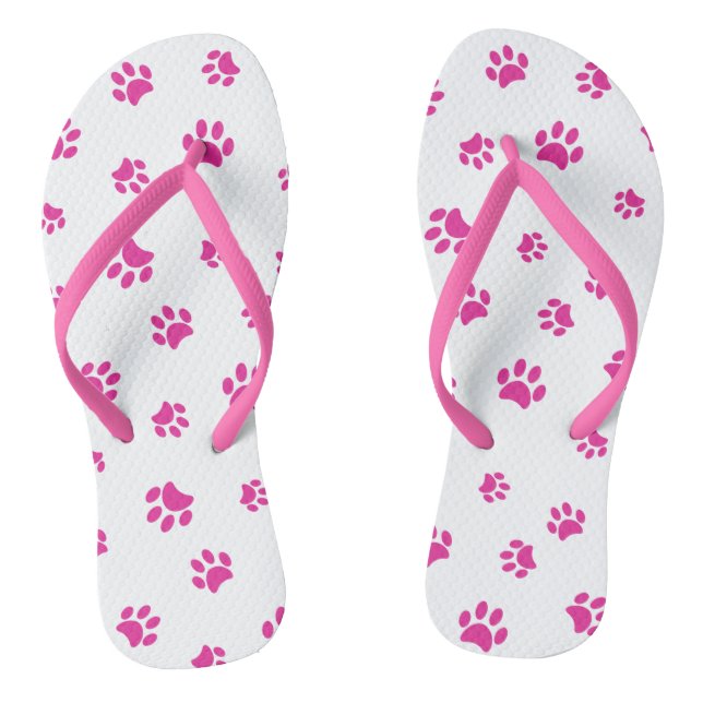 Tongs Motif Empreinte de patte rose (Semelle)