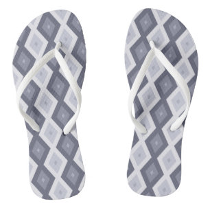 Tongs Motif en losange de nuances de bleu gris