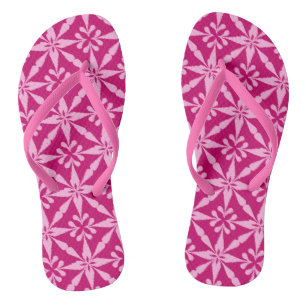 Tongs Motif étoile Ikat - Rose fuchsia