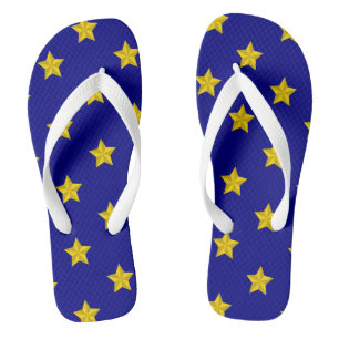 Tongs Motif Étoiles Dorées, Bleu Nuit, Exclusif