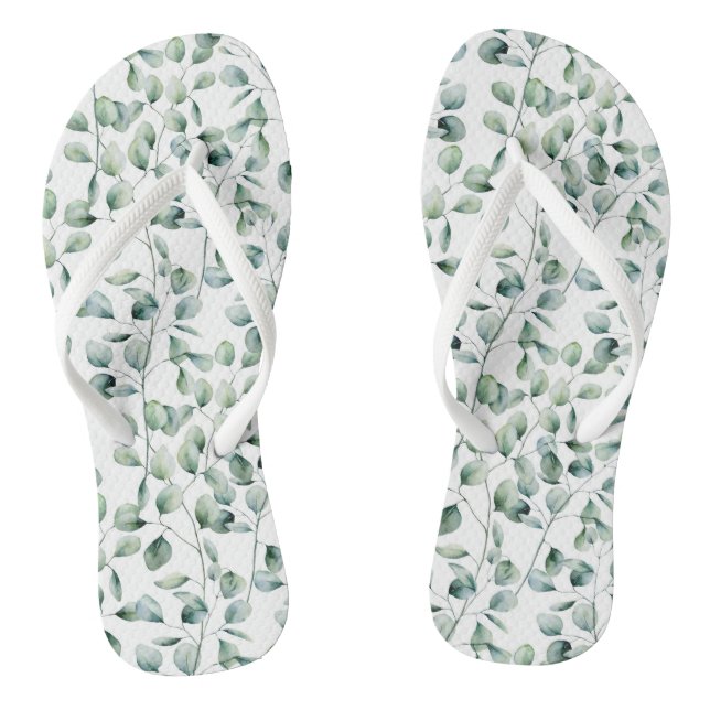 Tongs Motif Eucalyptus aquarelle (Semelle)