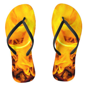 Tongs Motif Feu Et Flames