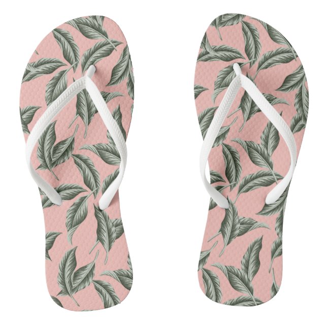 Tongs Motif Feuille du jardin tropical (Semelle)