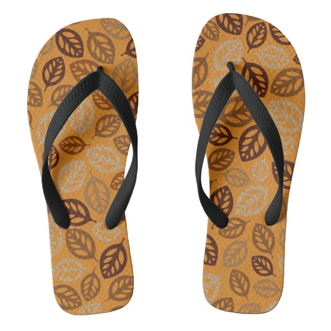 Tongs Motif feuille marron (Semelle)