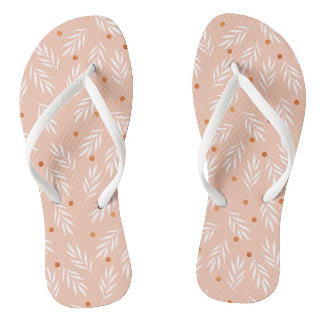 Tongs Motif Feuille moderne Apricot rose (Semelle)